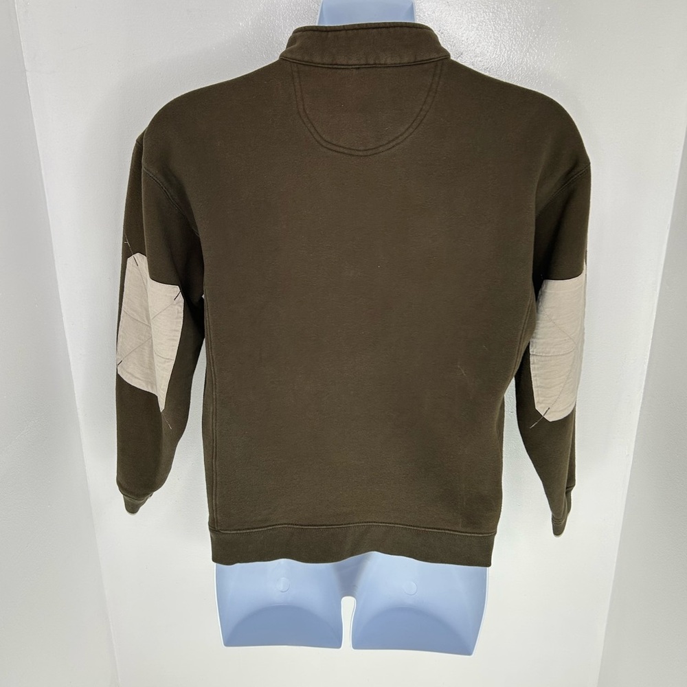 Ducks Unlimited 1/4 Zip Sweatshirt Womens Medium Elbow Patches Brown Pockets - Picture 6 of 9